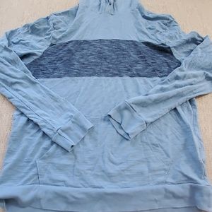 Old Navy Men's Blue Hooded Long Sleeve T-Shirt